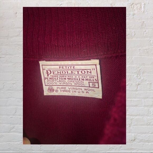‎Pendleton Knit Sweater ￼100% Wool Magenta Mock PS - Picture 2 of 3